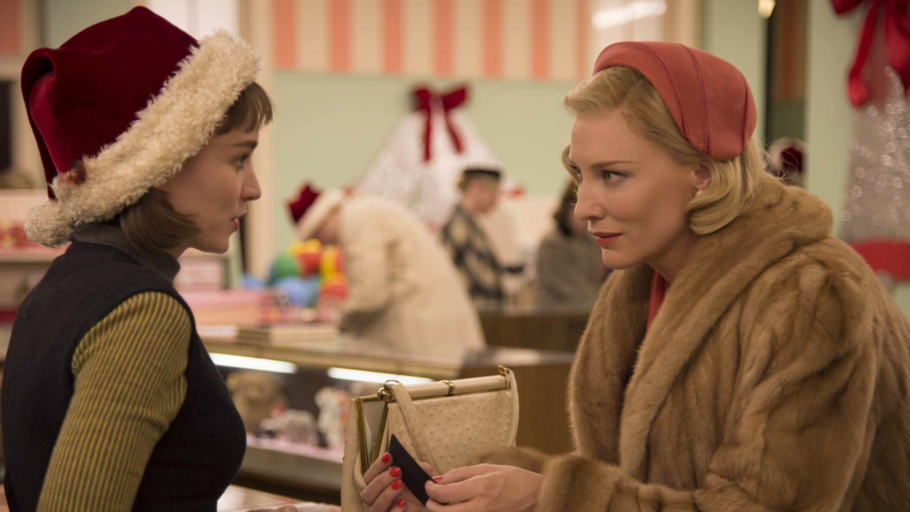 Rooney Mara and Cate Blanchett in CAROL, which scored a field-best five Golden Globe nominations
