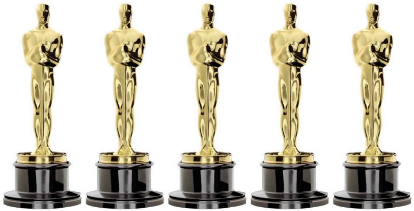 Статуэтка Оскар на белом фоне