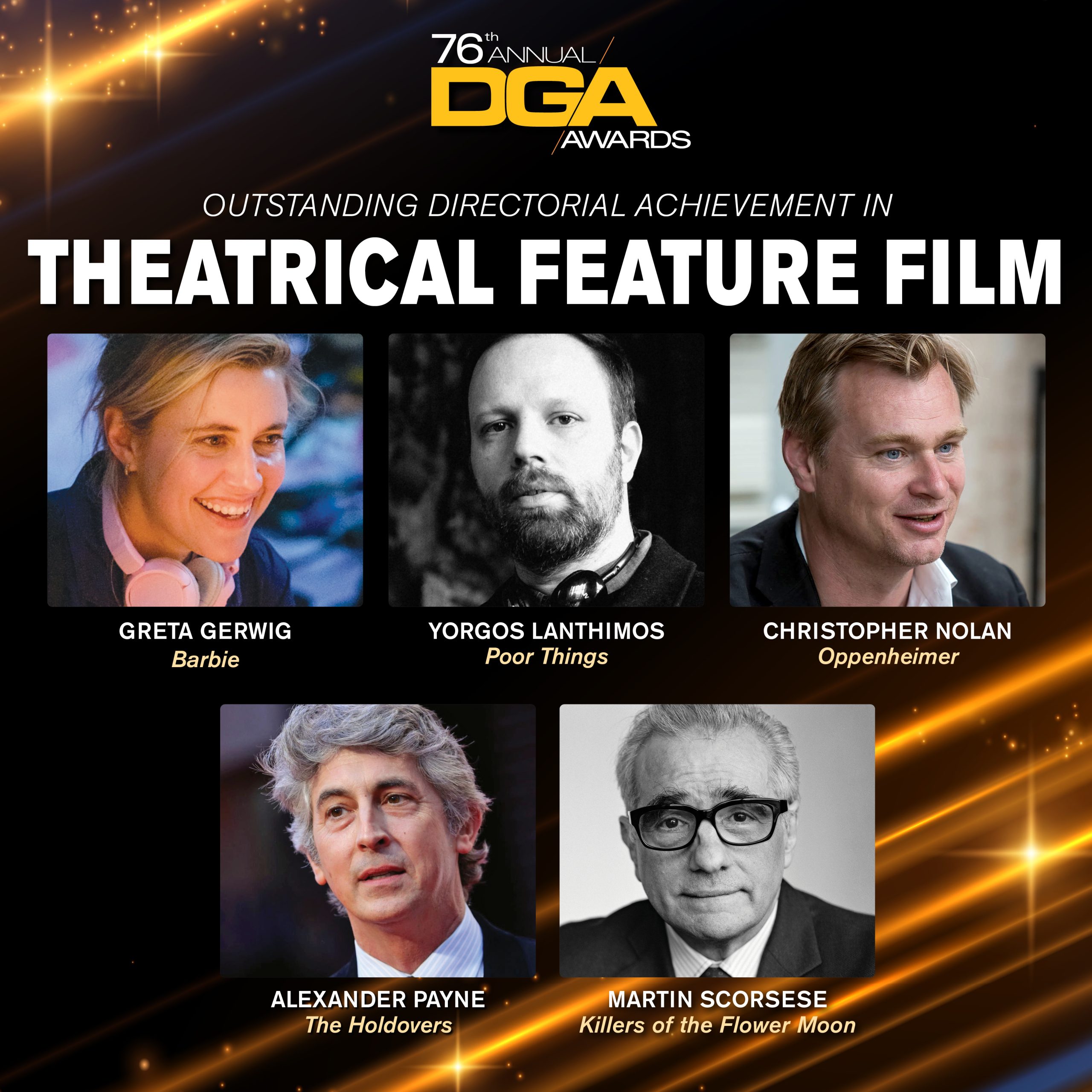 76th Directors Guild of America (DGA) Nominations Gerwig, Nolan